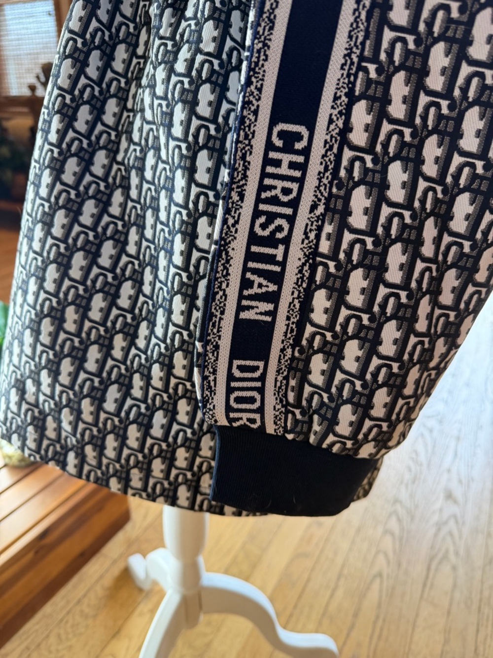 NWT:  Dior Navy and White Oblique Monogram Bomber Jacket